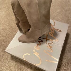 Crown Vintage Women's Over the Knee Tan Boots